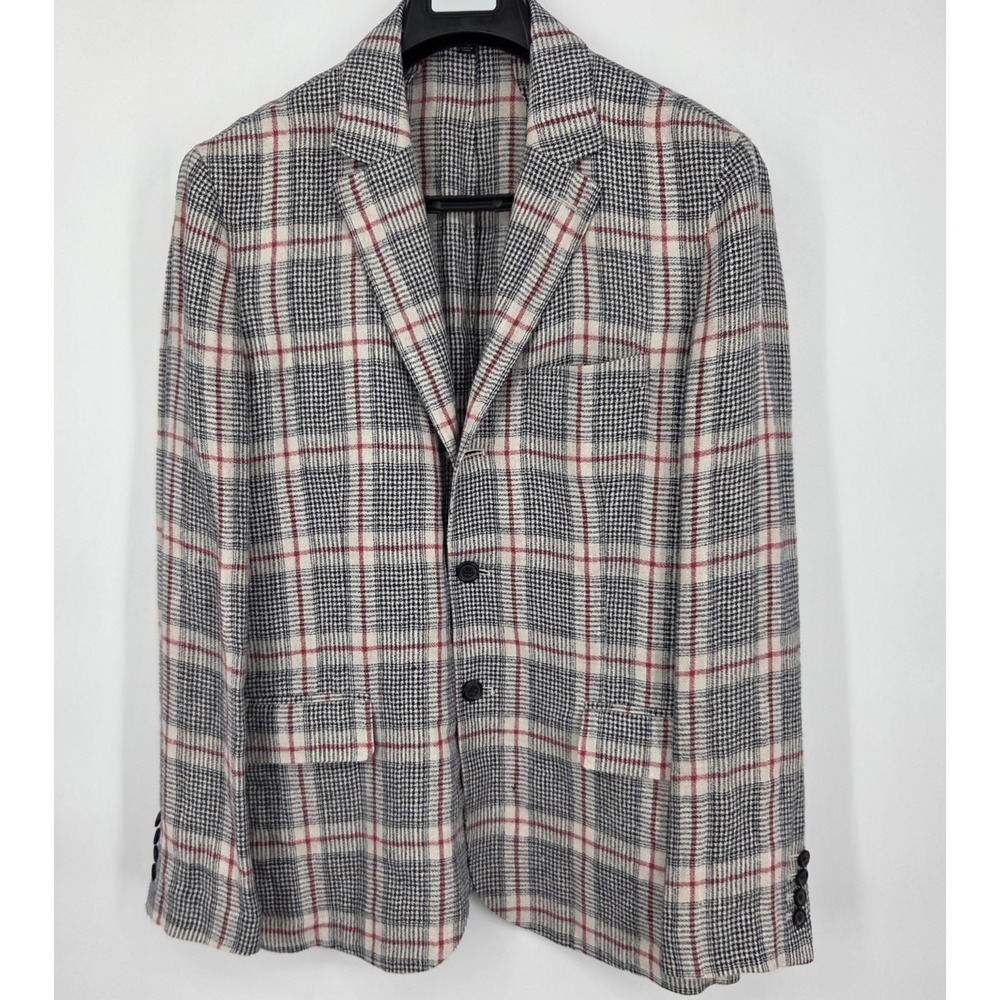 VINTAGE J. PETERMAN Mens 42R Unstructured Linen Plaid Blazer Sports Jacket